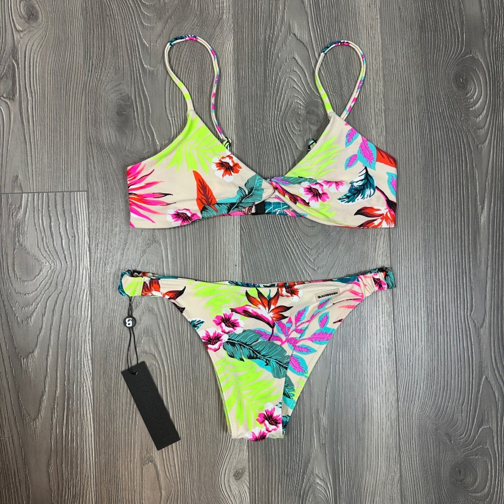 Black Bough Paraiso Bikini - SIZE M Tona Top Cody Bottoms Bright Floral Summer